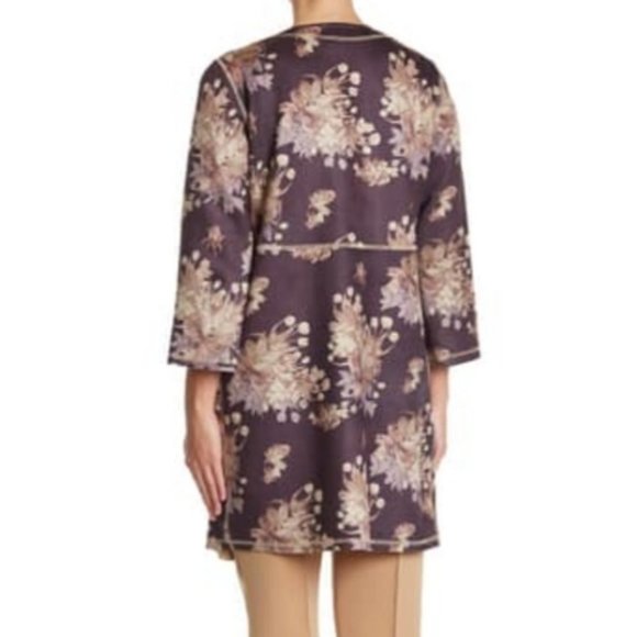 Chelsea & Theodore Floral Print Open Front Jacket - Picture 2 of 11